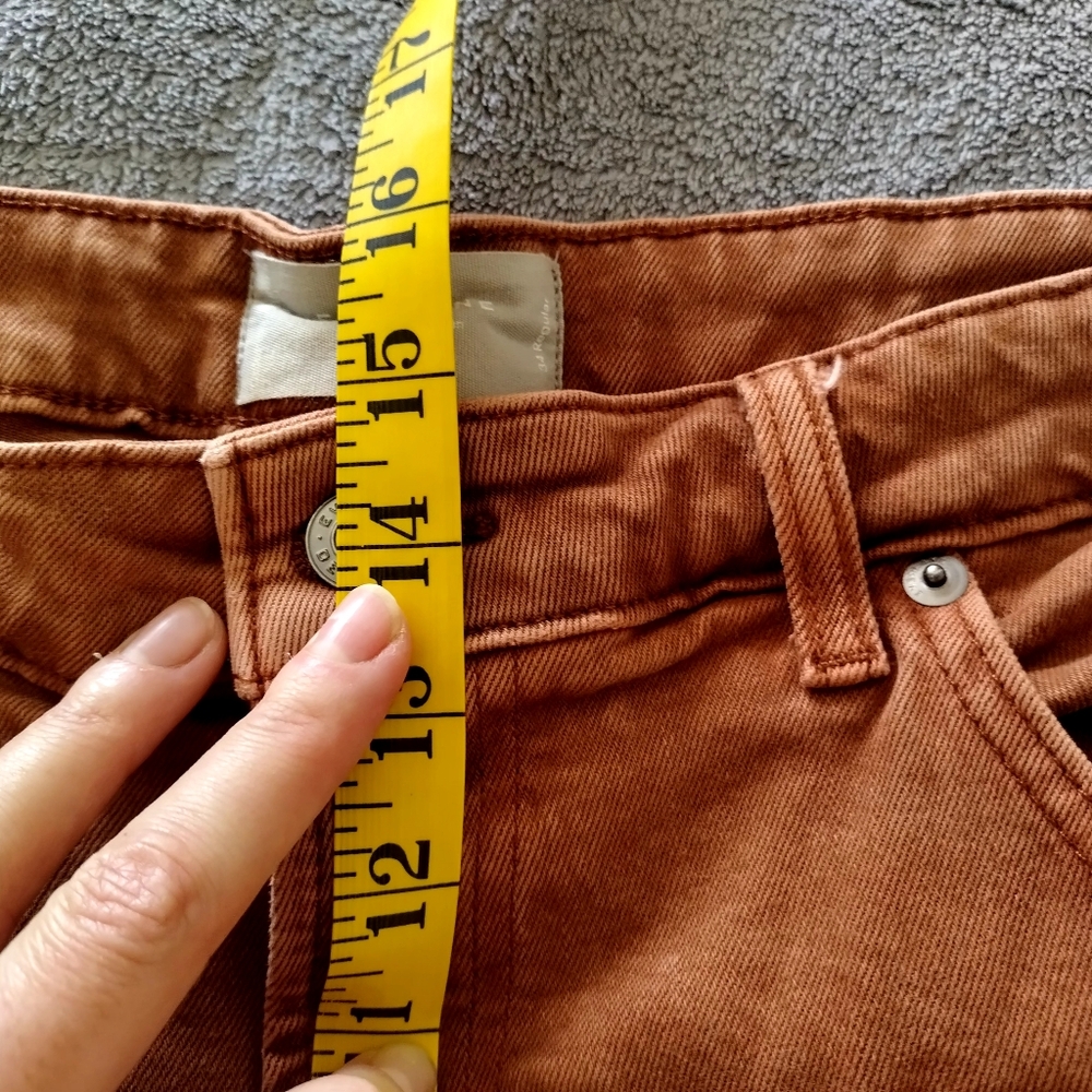 Everlane Way High Straight Leg Jeans Burnt orange Sz 34 - Picture 9 of 10